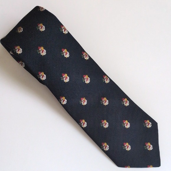 Robert Talbott Other - Vtg Robert Talbott Snowman Neck Tie - Navy Blue Silk Blend - England Made